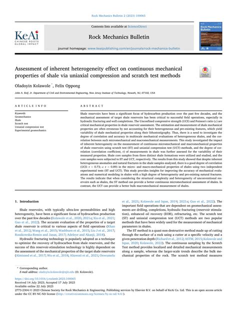 scratch test alternative uniaxial compressive strength|Assessment of inherent heterogeneity effect on continuous .